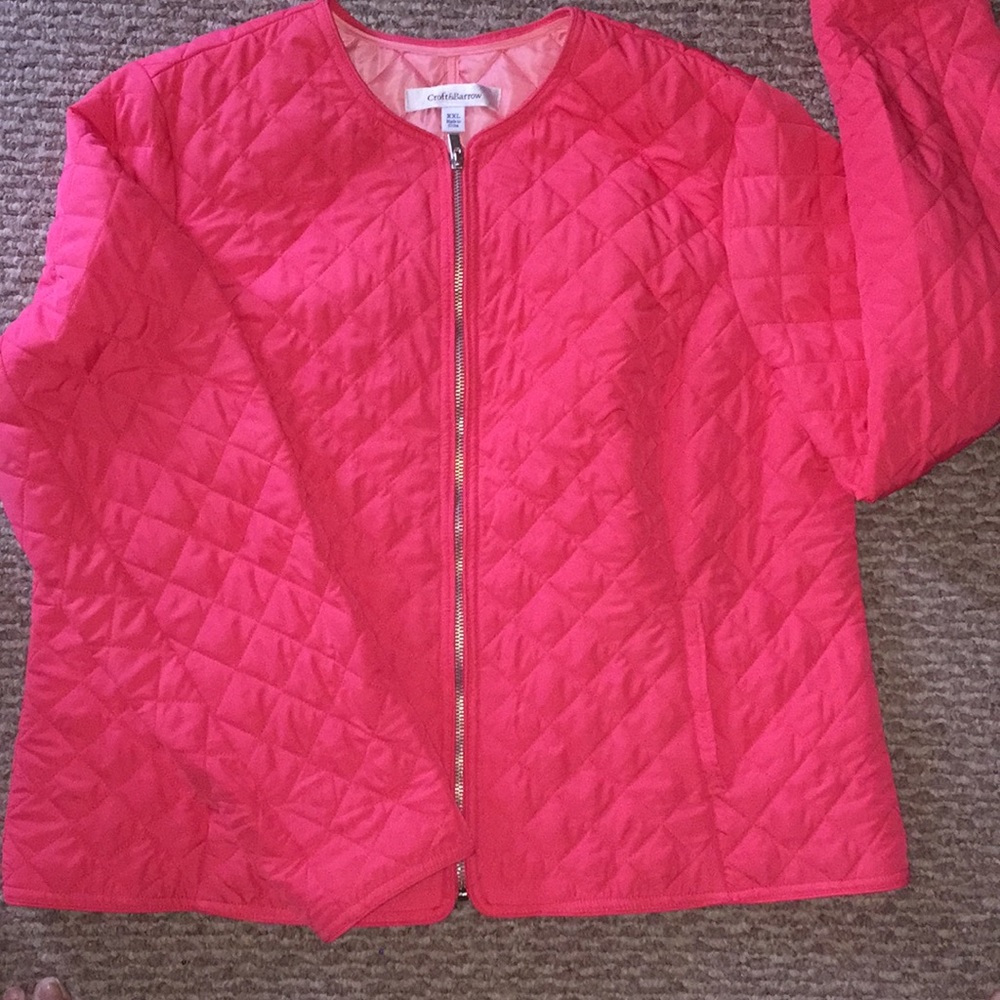 Croft & Barrow Quilted Coral Jacket Plus Size XXL